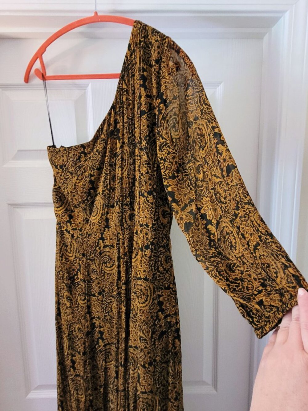 NWT Anthropologie Ollari Paisley One-Shoulder Jumpsuit, Size L - Picture 11 of 16